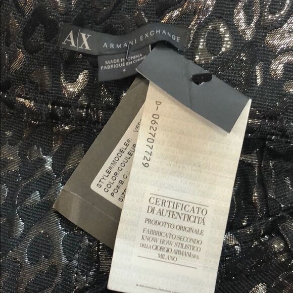 ARMANI exchange metallic animal print shorts sz 4 - Picture 9 of 14
